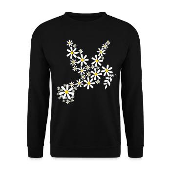 Friedenstaube Friedenssympol - Unisex Pullover - Schwarz - Vorne - Alina (178cm) & Michal (187cm)