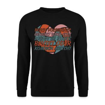 Volleyballspieler Herz Beach Volleyball - Unisex Pullover - Schwarz - Vorne - Alina (178cm) & Michal (187cm)