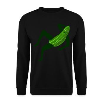 Gurken Model modische Gurke - Unisex Pullover - Schwarz - Vorne - Alina (178cm) & Michal (187cm)