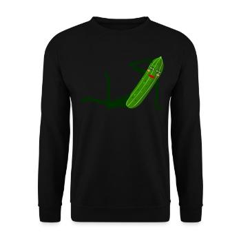 Gurken Fotomodell Model Gurke - Unisex Pullover - Schwarz - Vorne - Alina (178cm) & Michal (187cm)