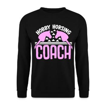 Hobby Horse Riding Hobbyhorse - Unisex Sweatshirt - black - Front - Alina (178cm) & Michal (187cm)