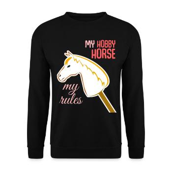 Hobbyhorse Hobby Horse - Unisex Sweatshirt - black - Front - Alina (178cm) & Michal (187cm)