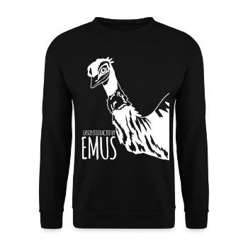 Emu Australia Holidays with Emus - Unisex Sweatshirt - black - Front - Alina (178cm) & Michal (187cm)
