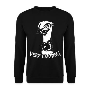 Emu Funny Emus - Unisex Sweatshirt - black - Front - Alina (178cm) & Michal (187cm)