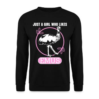 Emu Girl Emus - Unisex Sweatshirt - black - Front - Alina (178cm) & Michal (187cm)