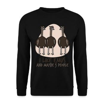 Emus - Unisex Sweatshirt - black - Front - Alina (178cm) & Michal (187cm)