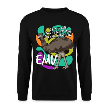 Emus Emu - Unisex Sweatshirt - black - Front - Alina (178cm) & Michal (187cm)