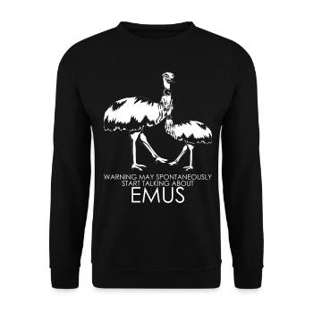 Emus Australia Holidays Emu - Unisex Sweatshirt - black - Front - Alina (178cm) & Michal (187cm)