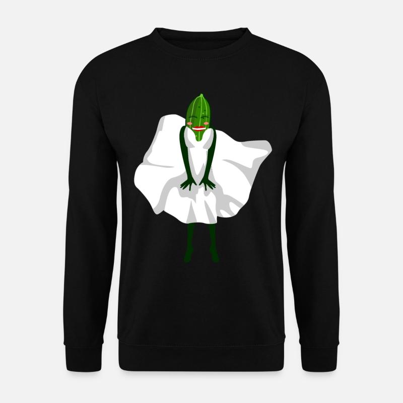 Gurke mit Kleid Gurken - Unisex Pullover - Schwarz