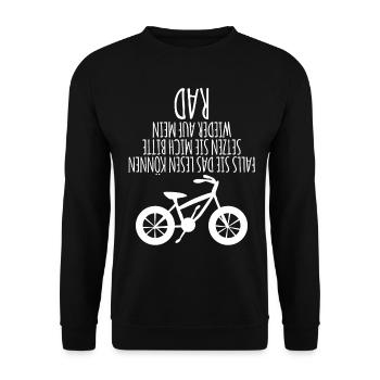 Mountainbike Radfahren Radfahrer - Unisex Pullover - Schwarz - Vorne - Alina (178cm) & Michal (187cm)