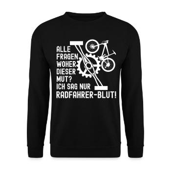 Radfahren Radfahrer Fahrrad - Unisex Pullover - Schwarz - Vorne - Alina (178cm) & Michal (187cm)