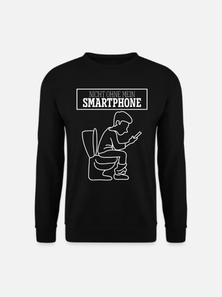 Handy Telefon auf dem Klo Cellphone - Unisex Pullover - Schwarz