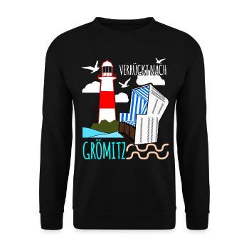 Verrückt nach Grömitz - Unisex Pullover - Schwarz - Vorne - Alina (178cm) & Michal (187cm)
