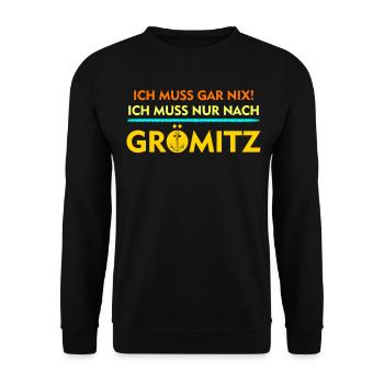 Grömitz Urlauber - Unisex Pullover - Schwarz - Vorne - Alina (178cm) & Michal (187cm)