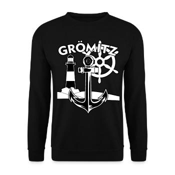 Grömitz Ostsee - Unisex Pullover - Schwarz - Vorne - Alina (178cm) & Michal (187cm)