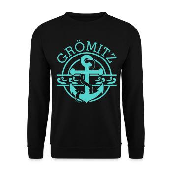 Grömitz Lübecker Bucht - Unisex Pullover - Schwarz - Vorne - Alina (178cm) & Michal (187cm)
