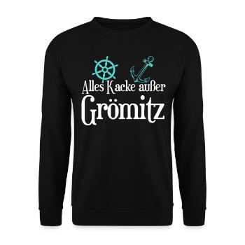 Grömitz Grömitzer - Unisex Pullover - Schwarz - Vorne - Alina (178cm) & Michal (187cm)