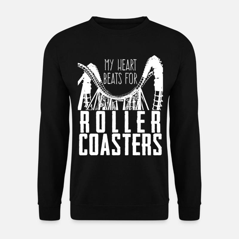 Achterbahnfahrer Achterbahn - Unisex Pullover - Schwarz