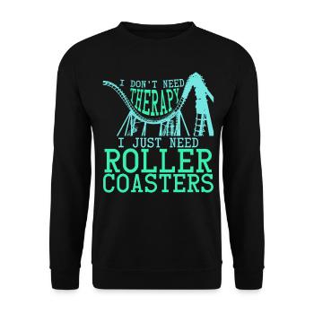 Roller coaster rider joke roller coaster - Unisex Sweatshirt - black - Front - Alina (178cm) & Michal (187cm)