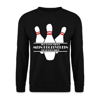 Kegeln Kegler Kegelverein - Unisex Pullover - Schwarz - Vorne - Alina (178cm) & Michal (187cm)