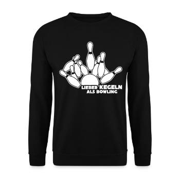 Kegeln Kegelverein Kegler Kegelbahn - Unisex Pullover - Schwarz - Vorne - Alina (178cm) & Michal (187cm)