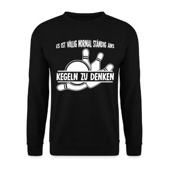 Kegeln Kegler Kegelbahn Kegelverein - Unisex Pullover - Schwarz - Vorne - Alina (178cm) & Michal (187cm)