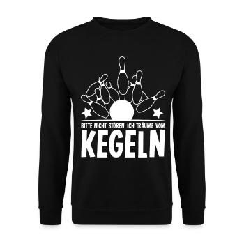Kegeln Schlafen Kegelbahn Kegelverein - Unisex Pullover - Schwarz - Vorne - Alina (178cm) & Michal (187cm)