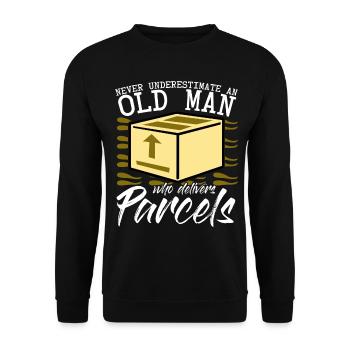 Paketzusteller Briefträger Paketbote - Unisex Pullover - Schwarz - Vorne - Alina (178cm) & Michal (187cm)