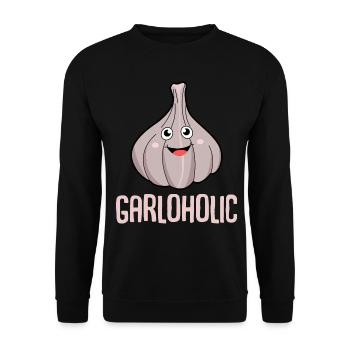 Garlic Garloholic - Unisex Pullover - Schwarz - Vorne - Alina (178cm) & Michal (187cm)