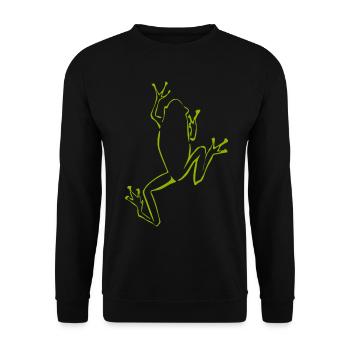 Frosch Frösche - Unisex Pullover - Schwarz - Vorne - Alina (178cm) & Michal (187cm)