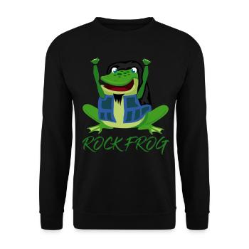 Frosch Rockmusik Frösche - Unisex Pullover - Schwarz - Vorne - Alina (178cm) & Michal (187cm)