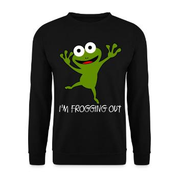 Frog I am freaking out frogs - Unisex Sweatshirt - black - Front - Alina (178cm) & Michal (187cm)