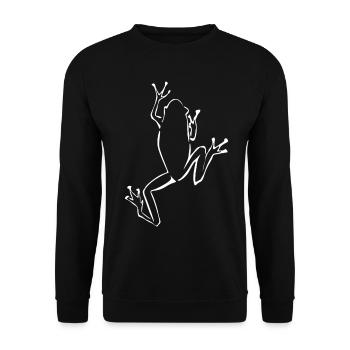 Frosch klettert Frösche - Unisex Pullover - Schwarz - Vorne - Alina (178cm) & Michal (187cm)