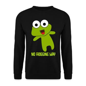 Frosch No freaking way Frösche - Unisex Pullover - Schwarz - Vorne - Alina (178cm) & Michal (187cm)