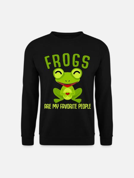 Frosch mit Herz Frösche - Unisex Pullover - Schwarz