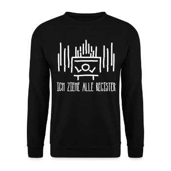Orgelspieler Organist Orgel - Unisex Pullover - Schwarz - Vorne - Alina (178cm) & Michal (187cm)