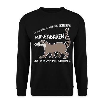 Nasenbär Coati Nasenbären - Unisex Pullover - Schwarz - Vorne - Alina (178cm) & Michal (187cm)