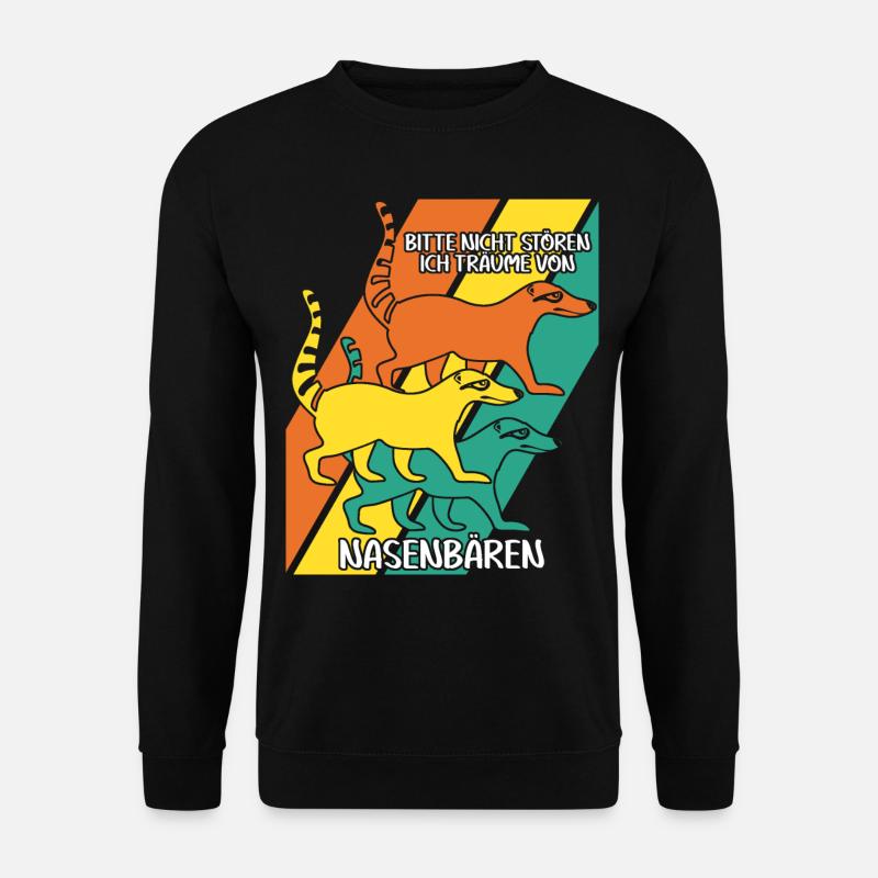 Nasenbär Retro Nasenbären - Unisex Pullover - Schwarz