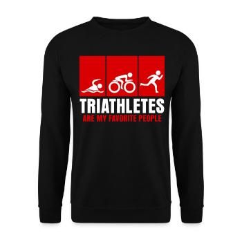 Triathlon Slogan Triathletes Triathlete - Unisex Sweatshirt - black - Front - Alina (178cm) & Michal (187cm)