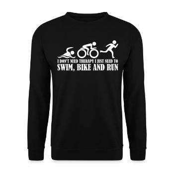 Triathlon Triathletes Funny Triathlete - Unisex Sweatshirt - black - Front - Alina (178cm) & Michal (187cm)