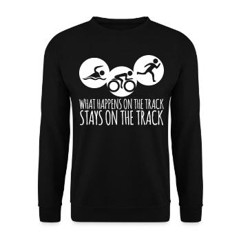 Triathlete Triathletes Triathlon - Unisex Sweatshirt - black - Front - Alina (178cm) & Michal (187cm)