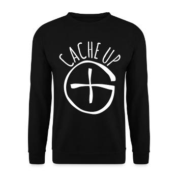 Geocacher Schatzsuche Chache Geocache - Unisex Pullover - Schwarz - Vorne - Alina (178cm) & Michal (187cm)
