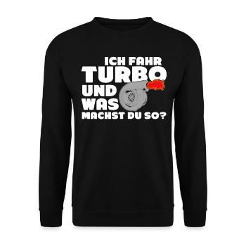 Turbolader Tuner Werkstatt Tuning - Unisex Pullover - Schwarz - Vorne - Alina (178cm) & Michal (187cm)