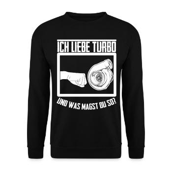 Tuning d’atelier de turbocompresseur - Sweat-shirt Unisexe - noir - Devant - Alina (178cm) & Michal (187cm)