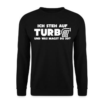 Turbolader Werkstatt Tuning - Unisex Pullover - Schwarz - Vorne - Alina (178cm) & Michal (187cm)