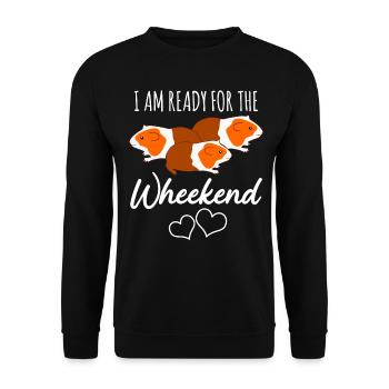 Week-end de blagues des cochons d’Inde - Sweat-shirt Unisexe - noir - Devant - Alina (178cm) & Michal (187cm)