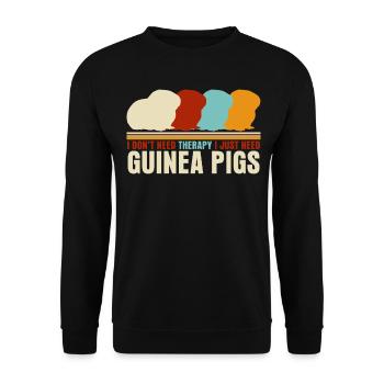 Meerschweinchen Retro Cochons d’Inde - Sweat-shirt Unisexe - noir - Devant - Alina (178cm) & Michal (187cm)