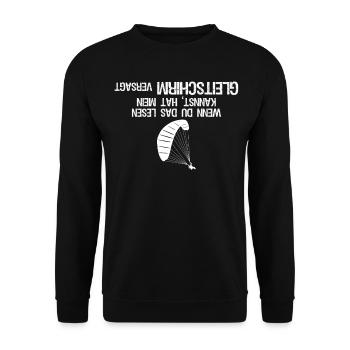Gleitsegeln Paraglider Witz Paragliding - Unisex Pullover - Schwarz - Vorne - Alina (178cm) & Michal (187cm)