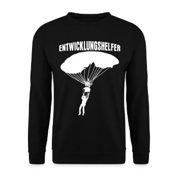 Fallschirm verhedderte Leine - Unisex Pullover - Schwarz - Vorne - Alina (178cm) & Michal (187cm)