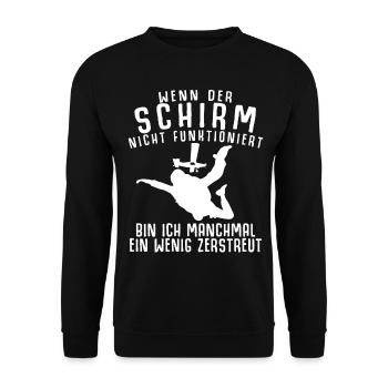 Fallschirmspringer Spruch Fallschirm - Unisex Pullover - Schwarz - Vorne - Alina (178cm) & Michal (187cm)